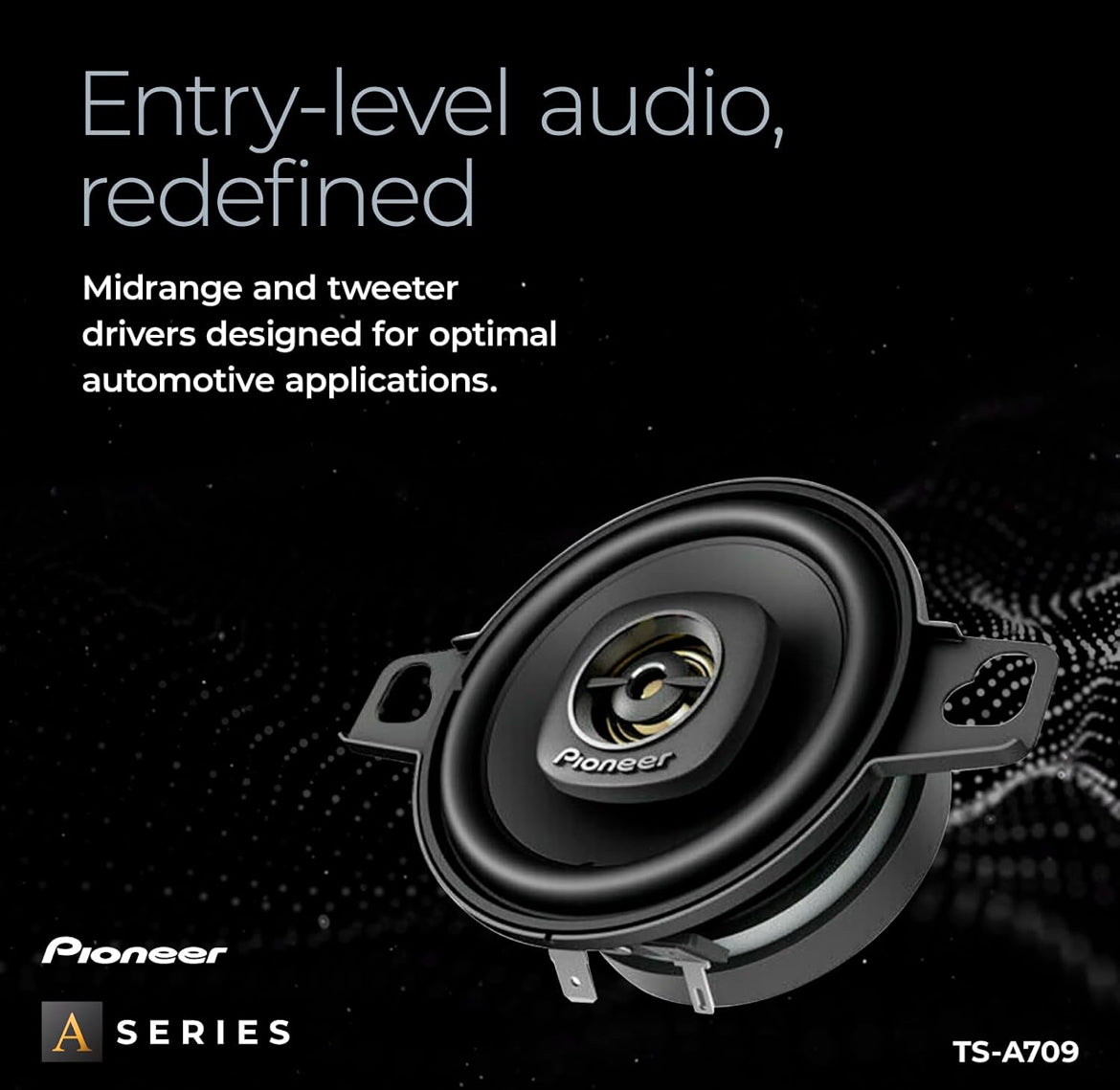 PIONEER A-Series Plus 2.75" 2-Way Coaxial Car Speakers 450W MaxGreat Stock Replacement, Balanced Sound + Smooth Treble, Easy Installation