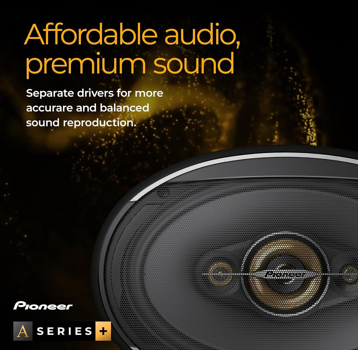 PIONEER A-Series Plus 20 mm (0.75") Component Tweeters 450W Max Crisp High-Frequency Detail, Easy Add-On for Clarity