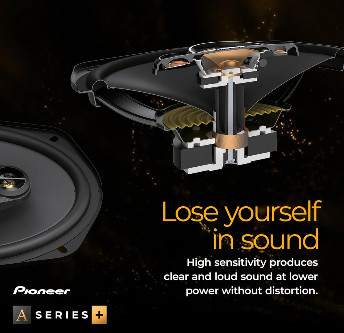 Pioneer A-Series Plus 6.5" 4-Way Coaxial Car Speakers 350W MaxIdeal Factory Upgrade, Balanced Sound + Smooth Treble, Enhanced Bass, Installation Adaptors Included