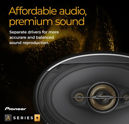 PIONEER A-Series Plus 6X9 Inches Coaxial 5-Way Speakers 750W MaxGreat Stock Replacement Balanced Sound + Smooth Treble, Enhanced Bass