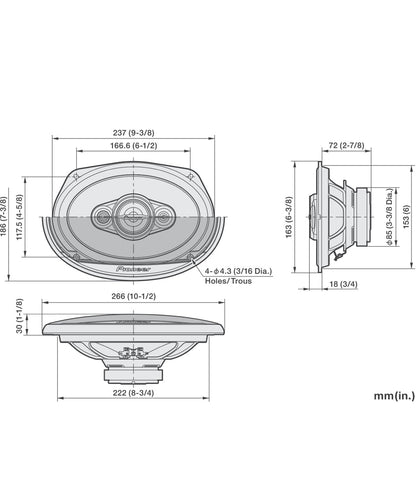 Pioneer A-Series Plus 6X9 Inches 4-Way Coaxial Car Speakers 600W MaxIdeal Factory Upgrade, Balanced Sound + Smooth Treble, Enhanced Bass, Installation Adaptors Included