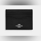 Coach Black Embossed Leather Card Case Slim Wallet Credit Holder