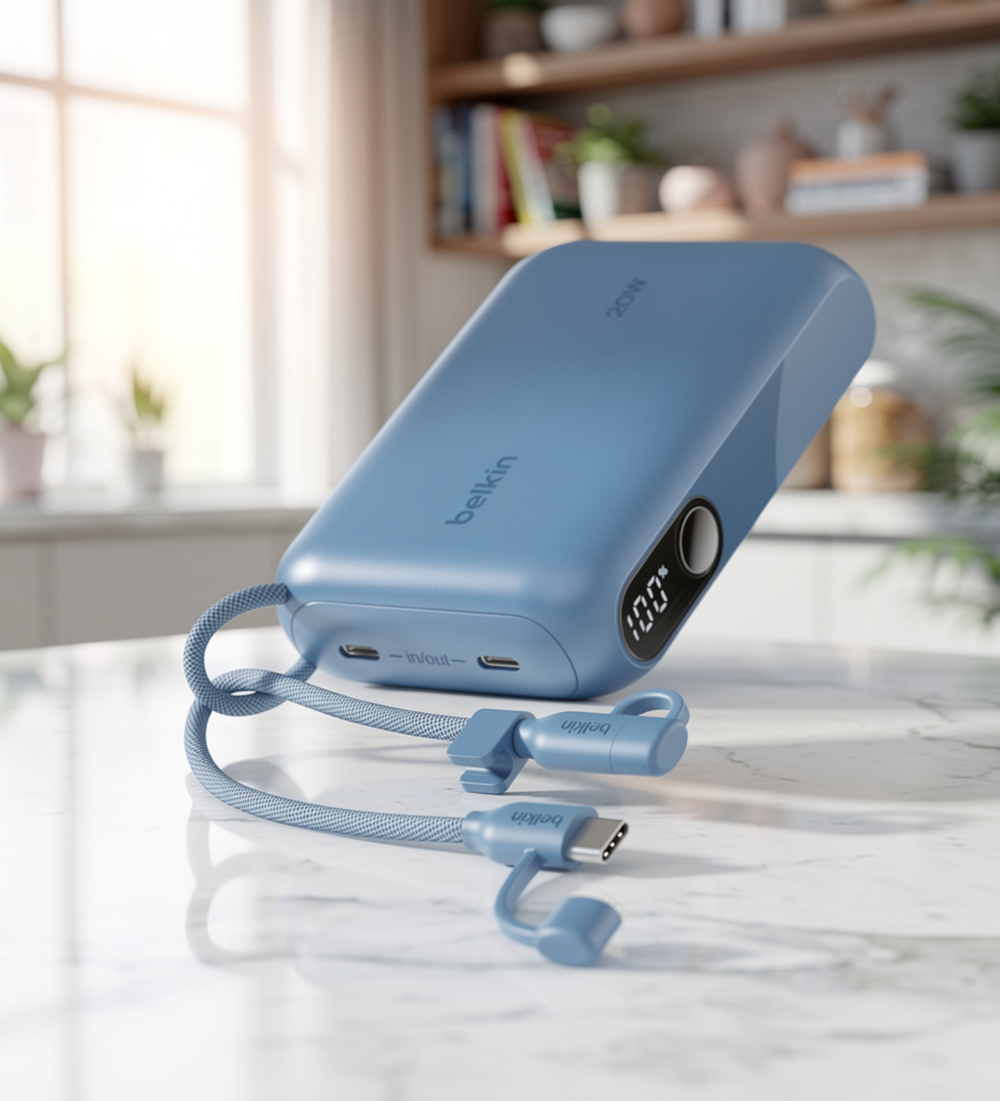 Portable Charger Slim 10,000mAh USB-C Power Bank - (Blue)