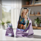 Wireless Induction Audio Bluetooth Speaker, 4 in 1 Phone Stand Speakers Amplifier with Colorful Ambient Light,360° Adjustable Holder- Purple