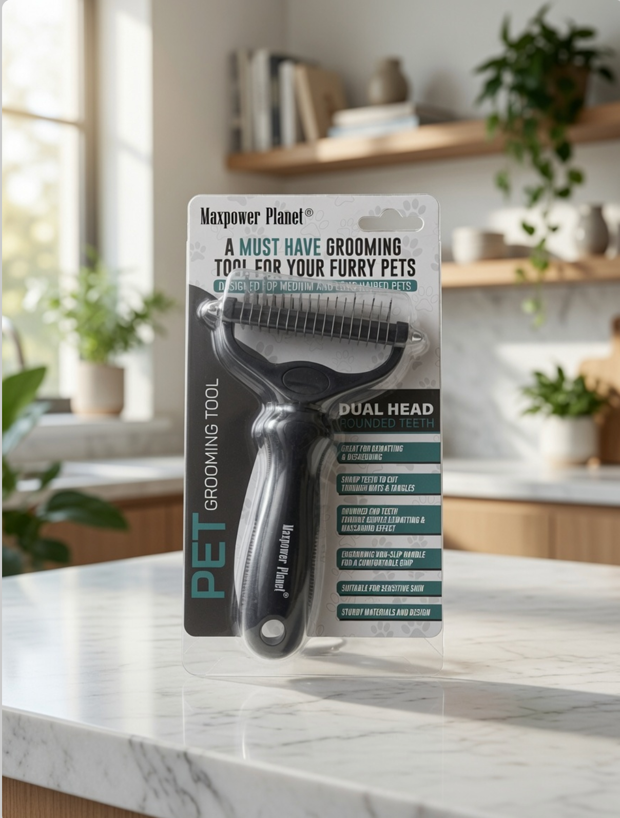 Maxpower Planet Pet Grooming Tool Dubbele Kop Ontwolhark
