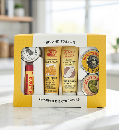 Burt's Bees Wenk-en-toonstel Geskenkstel vir Hand- en Voetversorging