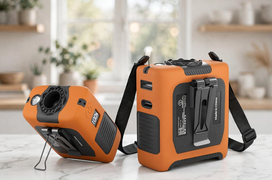 10000mAh Portable Waist Fan with Flashlight - 5 Speed  - Orange