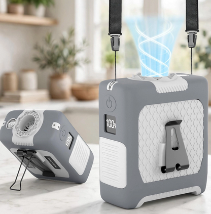 10000mAh Draagbare Middellyfwaaier met Flitslig - 5 Spoed - Wit