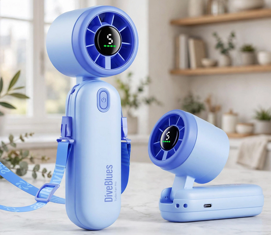 Mini Handheld Turbowaaier 4000mAh 3-in-1 Draagbaar - Blou