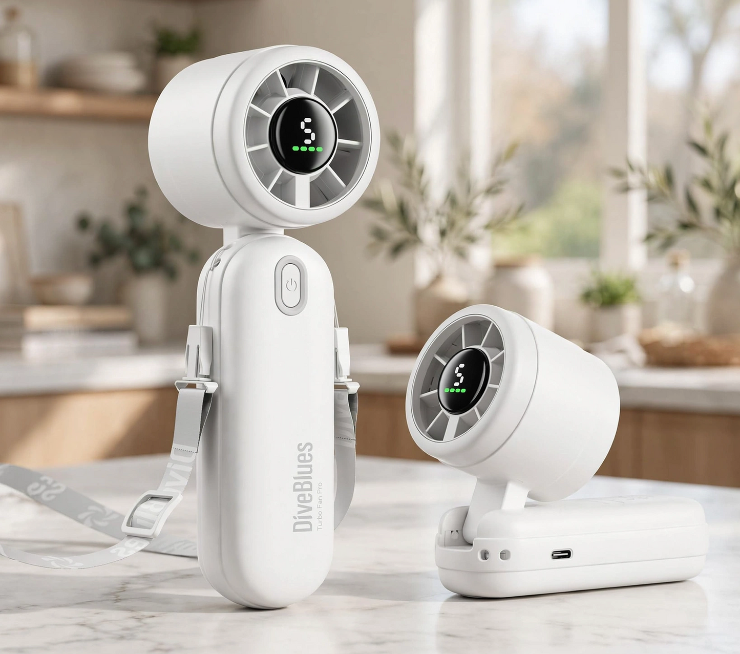 Mini Handheld Turbowaaier 4000mAh 3-in-1 Draagbaar - Wit