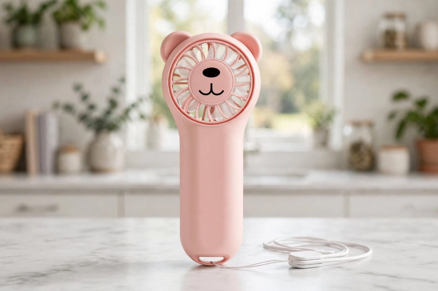 Oulike Beer Mini Draagbare Handwaaier 11000RPM Herlaaibaar - Pienk