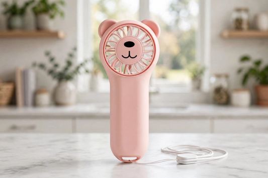 Oulike Beer Mini Draagbare Handwaaier 11000RPM Herlaaibaar - Pienk