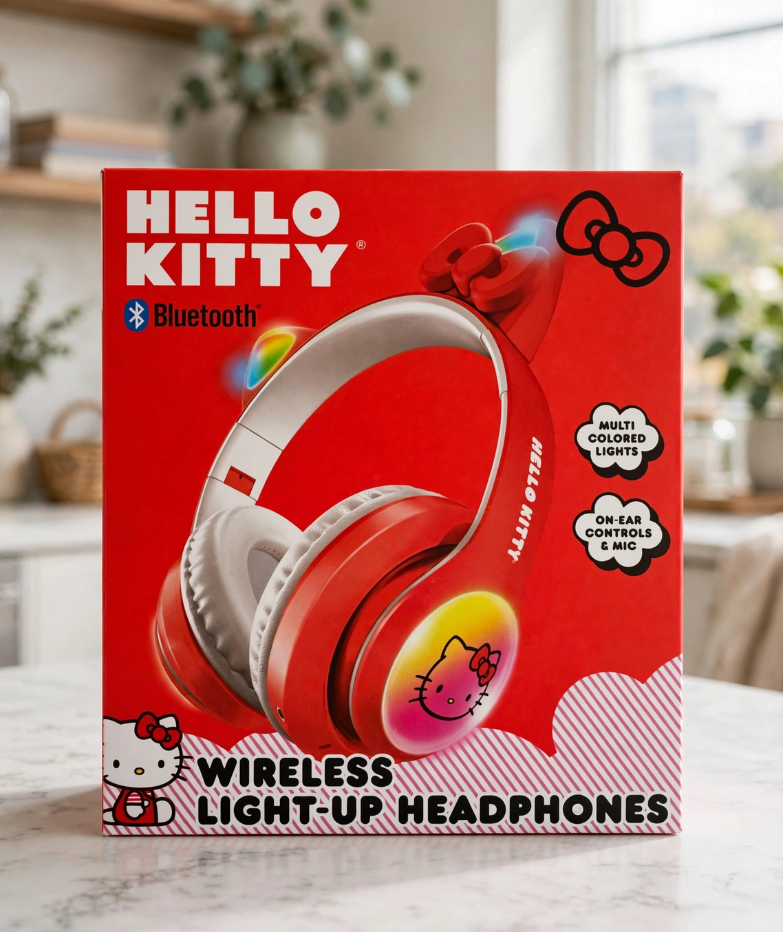 Hello Kitty Bluetooth draadlose gloeiende oorfone RGB Nuut