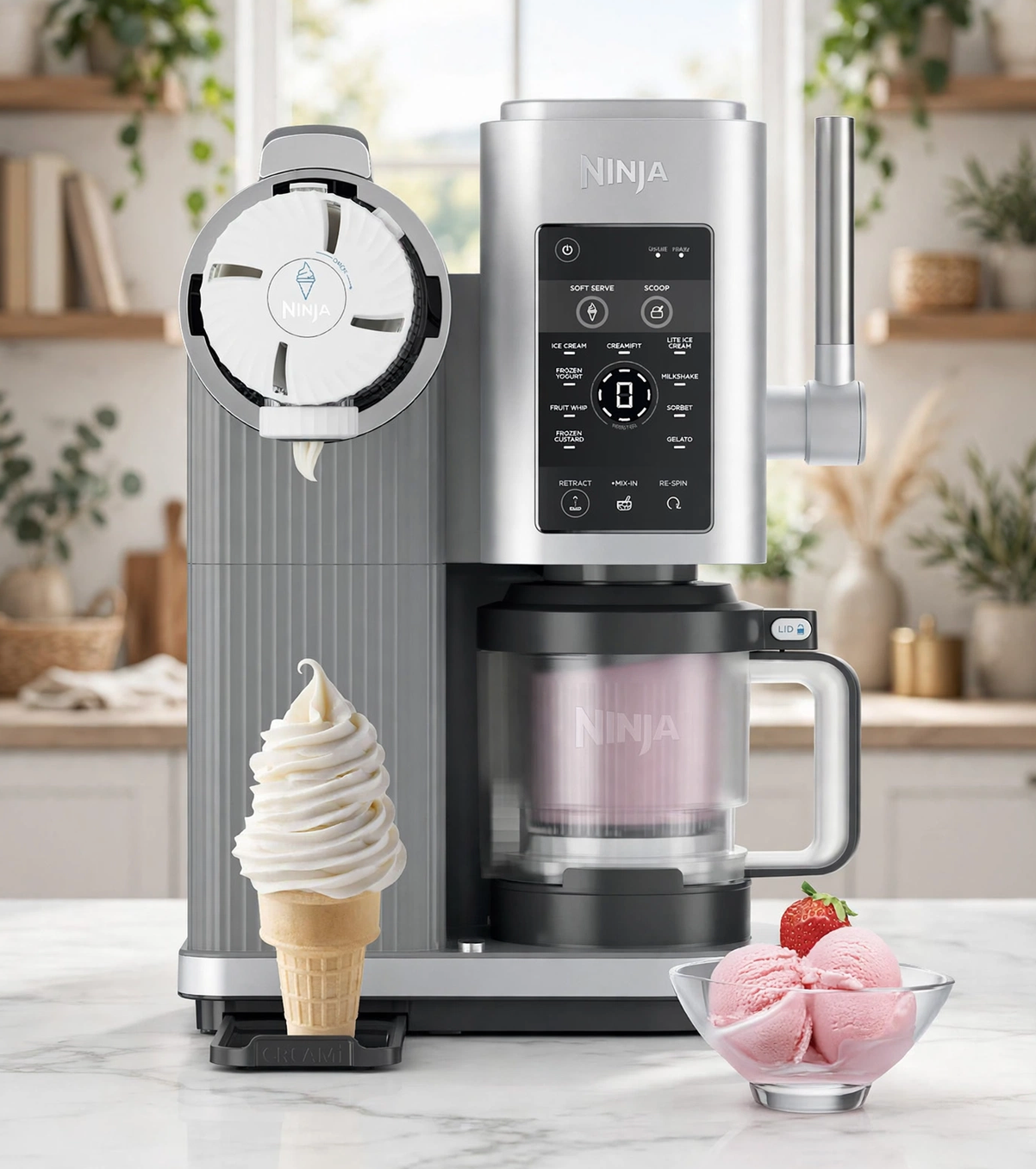 Ninja CREAMi Scoop & Swirl 13 in 1 Soft Serve Ice Cream Machine - Silver