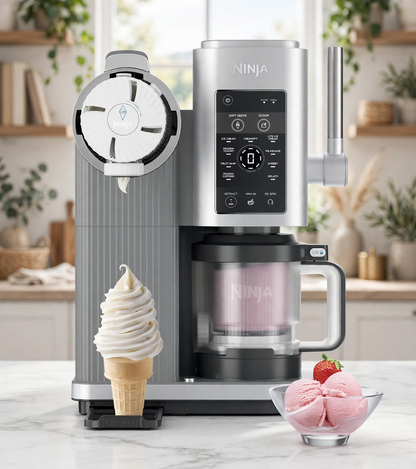 Ninja CREAMi Scoop & Swirl 13 in 1 Soft Serve Ice Cream Machine - Silver