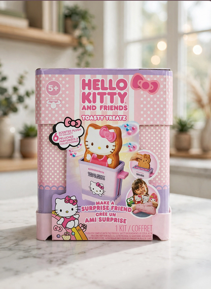 Cookeez Makery Hello Kitty & Friends Oven Playset – Interactive Bake & Reveal Toy, Includes Mystery Warm Scented Plush (Hello Kitty, Cinnamoroll, or My Melody), Mixing Tools, Dough, Accessories, 5+