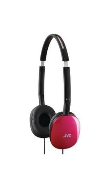 JVC Flats On-Ear Wired Headphones Flat Foldable 30mm Driver, Soft Ear-Pads for Comfort – Steel Headband - Lightweight & Portable 3.5mm Slim Plug - (Pink)