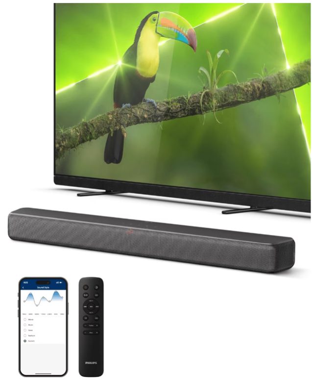 Philips 2.0 Channel Bluetooth Soundbar - Dark Grey