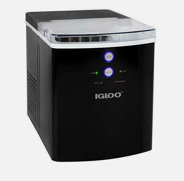 Igloo Electric Countertop Ice Maker Machine - Automatic and Portable - 33 LBS in 24 Hours - (Black)
