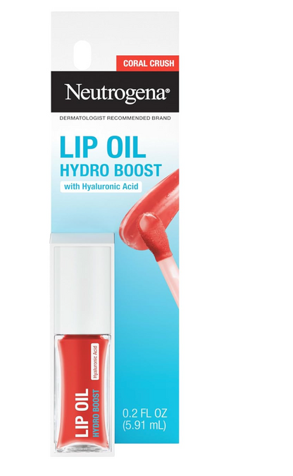 Neutrogena Hydro Boost Tinted Lip Oil Hydrating and Nourishing Fuller Looking Lips - Coral Crush