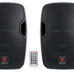 (2) Rockville BPA12 12"Powered Active DJ PA Speaker with Bluetooth, USB, SD, FM Radio, LCD, Stand Mountable, for Events and Performances