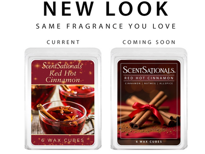 Scentsationals Wax Melts, Wax Cubes Strong Scent - Cozy Treats Collection Red Hot Cinnamon - 10oz (24-Cubes)