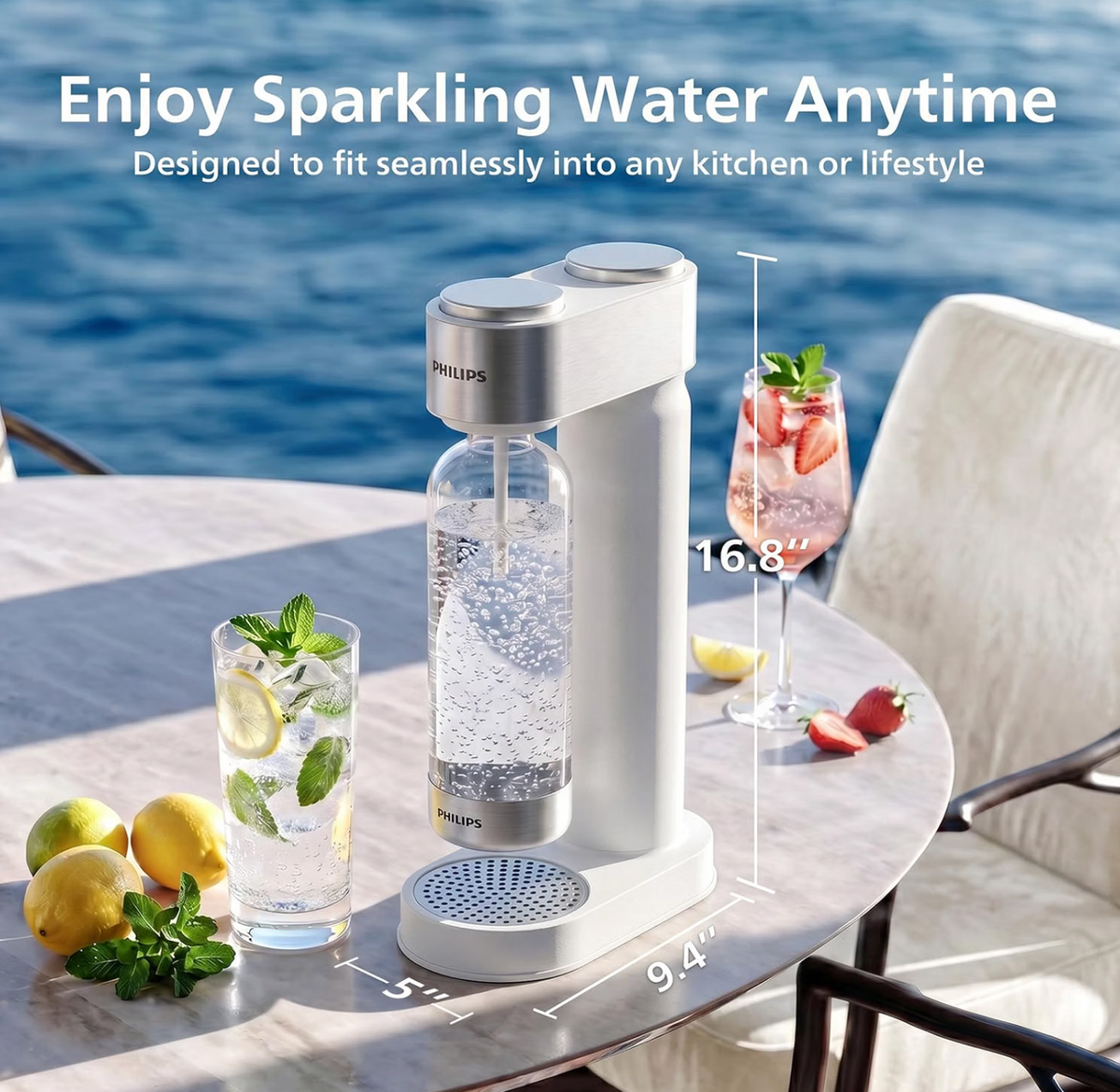 Soda Maker / Sparkling Water Machine, Lightweight & Easy to Use - (WHITE)