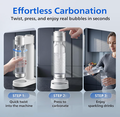 Soda Maker / Sparkling Water Machine, Lightweight & Easy to Use - (WHITE)