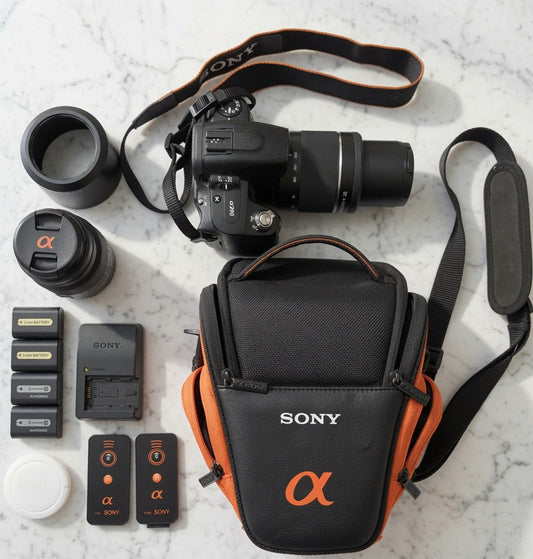 Sony Alpha DSLR Kamera Volledige Kit 18-55mm Lens A-vatting Digitale SLR Swart