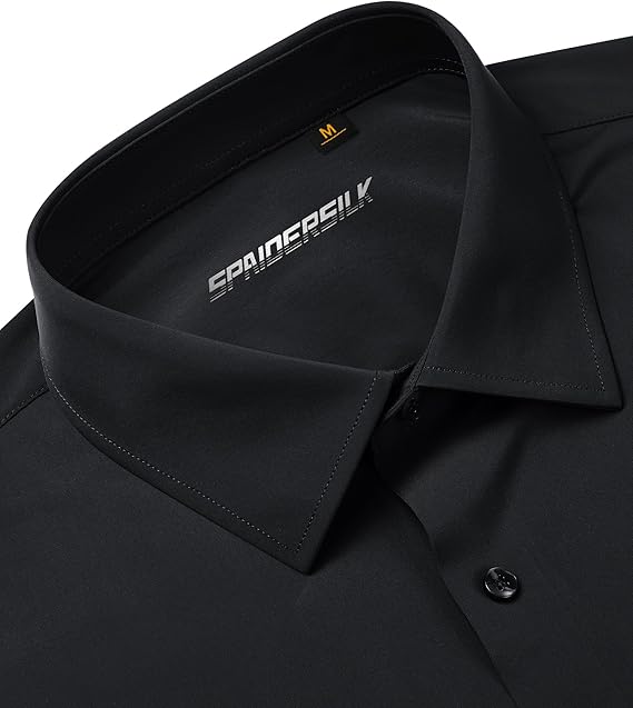 Mans Langmou Slim Fit, Spiervas, Kreukelvry, Knoop-af Rekbaar