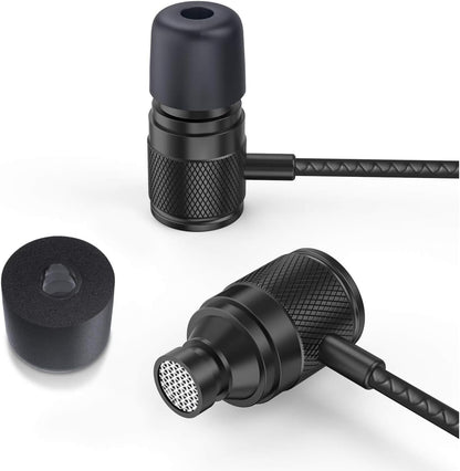 Ultra Wired Earbuds in-Ear Headphones, Earphones with Microphone, Noise Isolating Ear Buds, Memory Foam for iPhone, Samsung, School Students, Kids, Women, Small Ears