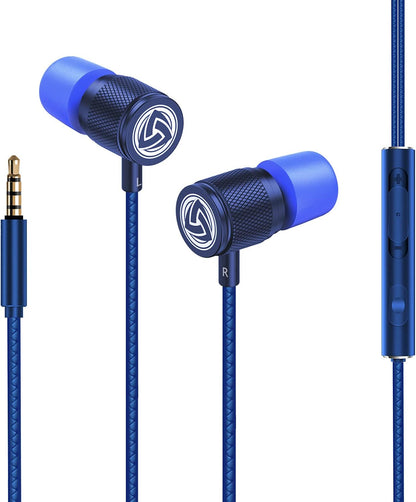 Ultra Wired Earbuds in-Ear Headphones, Earphones with Microphone, Noise Isolating Ear Buds, Memory Foam for iPhone, Samsung, School Students, Kids, Women, Small Ears
