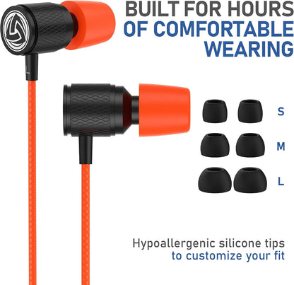 Ultra Wired Earbuds in-Ear Headphones, Earphones with Microphone, Noise Isolating Ear Buds, Memory Foam for iPhone, Samsung, School Students, Kids, Women, Small Ears