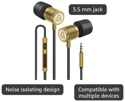 Ultra Wired Earbuds in-Ear Headphones, Earphones with Microphone, Noise Isolating Ear Buds, Memory Foam for iPhone, Samsung, School Students, Kids, Women, Small Ears
