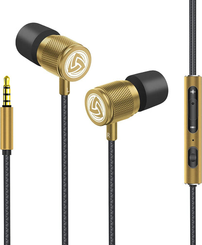 Ultra Wired Earbuds in-Ear Headphones, Earphones with Microphone, Noise Isolating Ear Buds, Memory Foam for iPhone, Samsung, School Students, Kids, Women, Small Ears