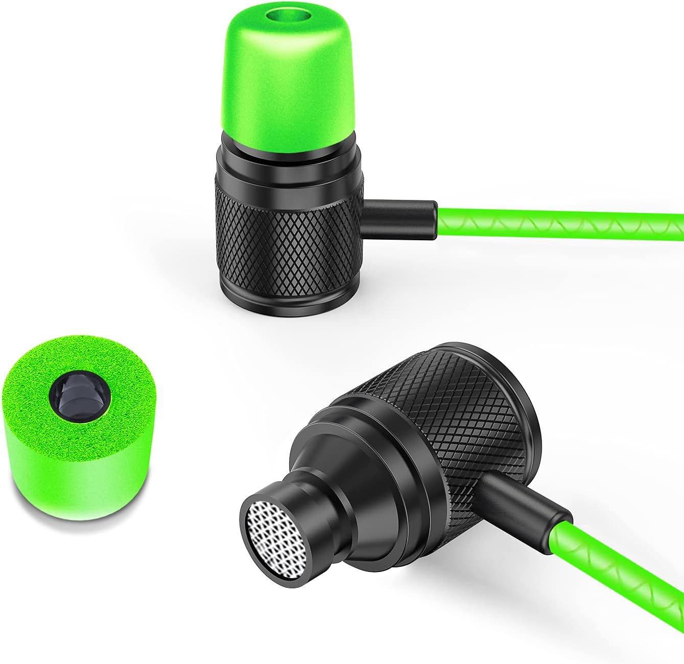 Ultra Wired Earbuds in-Ear Headphones, Earphones with Microphone, Noise Isolating Ear Buds, Memory Foam for iPhone, Samsung, School Students, Kids, Women, Small Ears