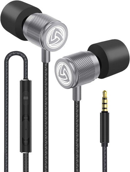 Ultra Wired Earbuds in-Ear Headphones, Earphones with Microphone, Noise Isolating Ear Buds, Memory Foam for iPhone, Samsung, School Students, Kids, Women, Small Ears