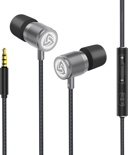 Ultra Wired Earbuds in-Ear Headphones, Earphones with Microphone, Noise Isolating Ear Buds, Memory Foam for iPhone, Samsung, School Students, Kids, Women, Small Ears