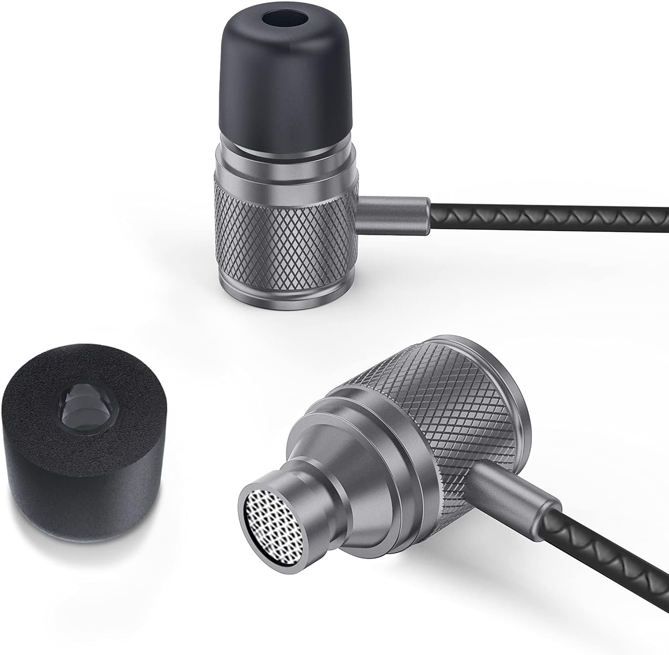 Ultra Wired Earbuds in-Ear Headphones, Earphones with Microphone, Noise Isolating Ear Buds, Memory Foam for iPhone, Samsung, School Students, Kids, Women, Small Ears