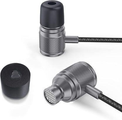 Ultra Wired Earbuds in-Ear Headphones, Earphones with Microphone, Noise Isolating Ear Buds, Memory Foam for iPhone, Samsung, School Students, Kids, Women, Small Ears