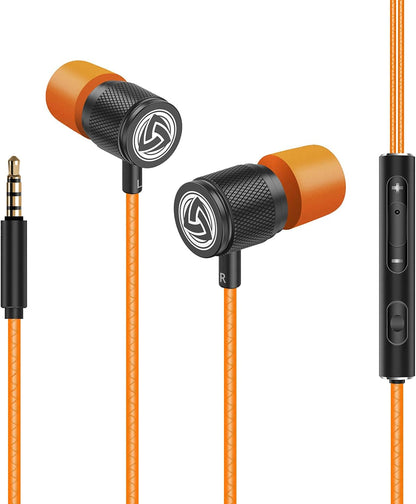 Ultra Wired Earbuds in-Ear Headphones, Earphones with Microphone, Noise Isolating Ear Buds, Memory Foam for iPhone, Samsung, School Students, Kids, Women, Small Ears