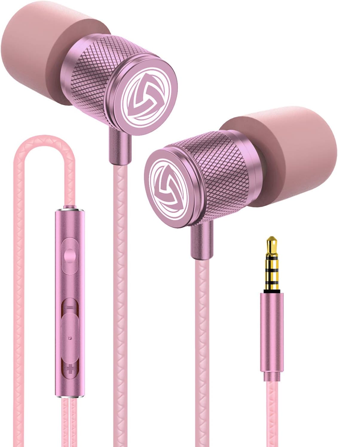 Ultra Wired Earbuds in-Ear Headphones, Earphones with Microphone, Noise Isolating Ear Buds, Memory Foam for iPhone, Samsung, School Students, Kids, Women, Small Ears