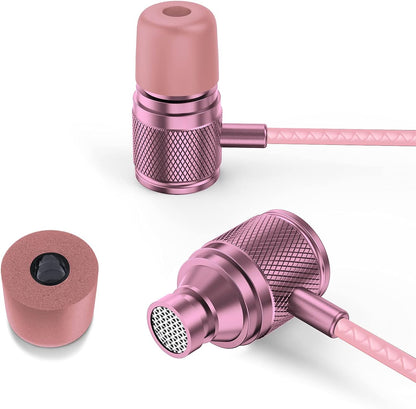 Ultra Wired Earbuds in-Ear Headphones, Earphones with Microphone, Noise Isolating Ear Buds, Memory Foam for iPhone, Samsung, School Students, Kids, Women, Small Ears