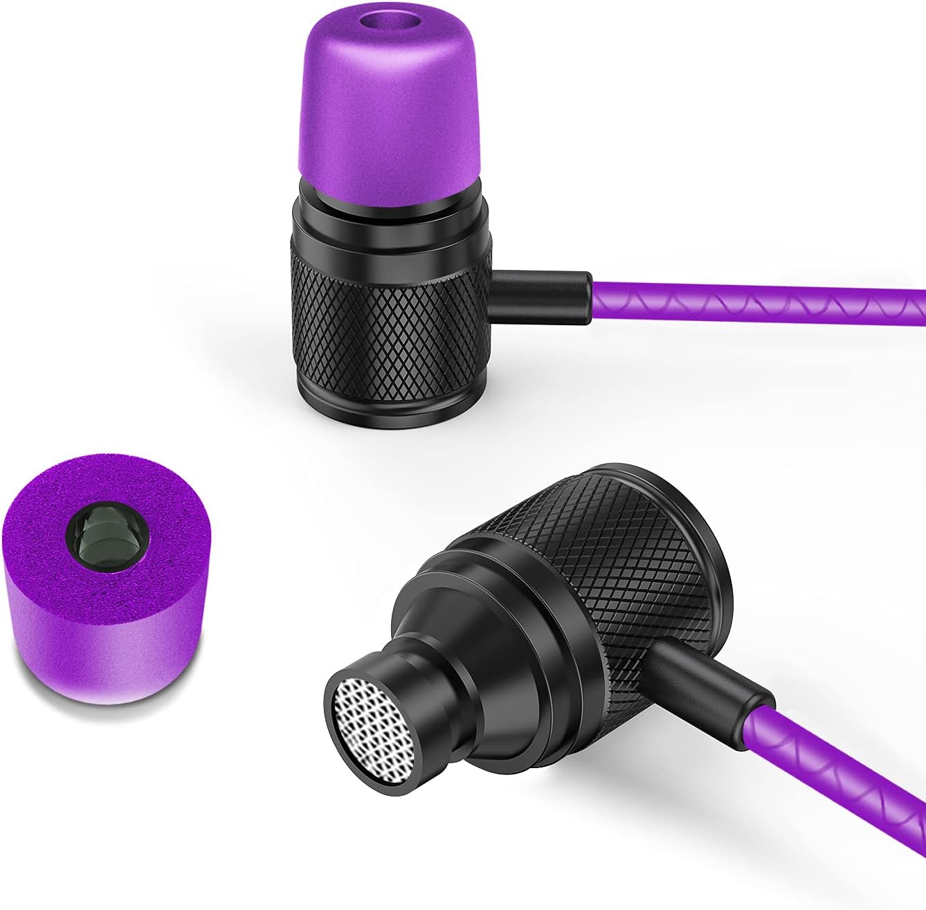 Ultra Wired Earbuds in-Ear Headphones, Earphones with Microphone, Noise Isolating Ear Buds, Memory Foam for iPhone, Samsung, School Students, Kids, Women, Small Ears