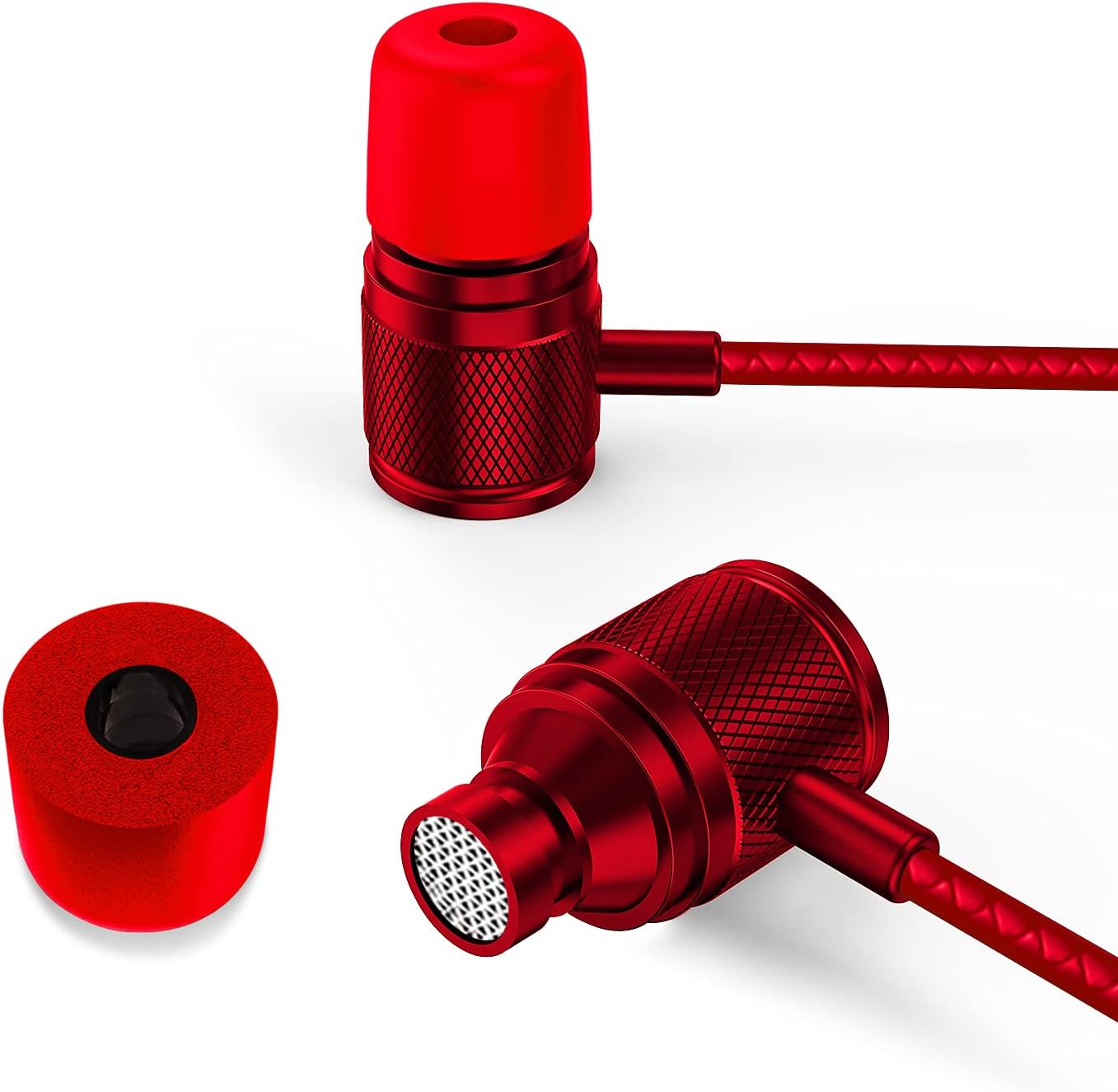 Ultra Wired Earbuds in-Ear Headphones, Earphones with Microphone, Noise Isolating Ear Buds, Memory Foam for iPhone, Samsung, School Students, Kids, Women, Small Ears