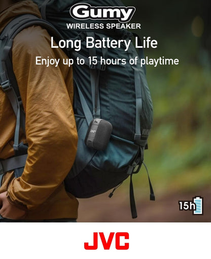 JVC Draagbare Gumy Koordlose Luidspreker met Omringklank, Bluetooth 5.3, Liggewig, TWS-vermoë, USB-C, tot 15-uur Batterylewe - SPSG1BTA (Blou)