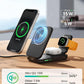 INIU 3 in 1 Wireless Charging Station, Qi2 Certified 15W Travel Charger for Apple Multiple Devices, Foldable Charger Stand for iPhone 16 15 14 13 12 Series Apple Watch AirPods (with Adapter)