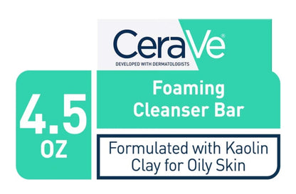 CeraVe Skuimende Skoonmaakstaaf, Seepvrye Liggaams- en Gesigreiniger vir Olierige Vel, Geurvry - 127g (1)