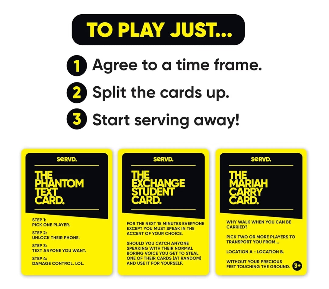 Hasbro SERVD Friends Edition Party Game – Hilarious Real-Life Card Game for Adults – 2-10 Players (Ages 17+)