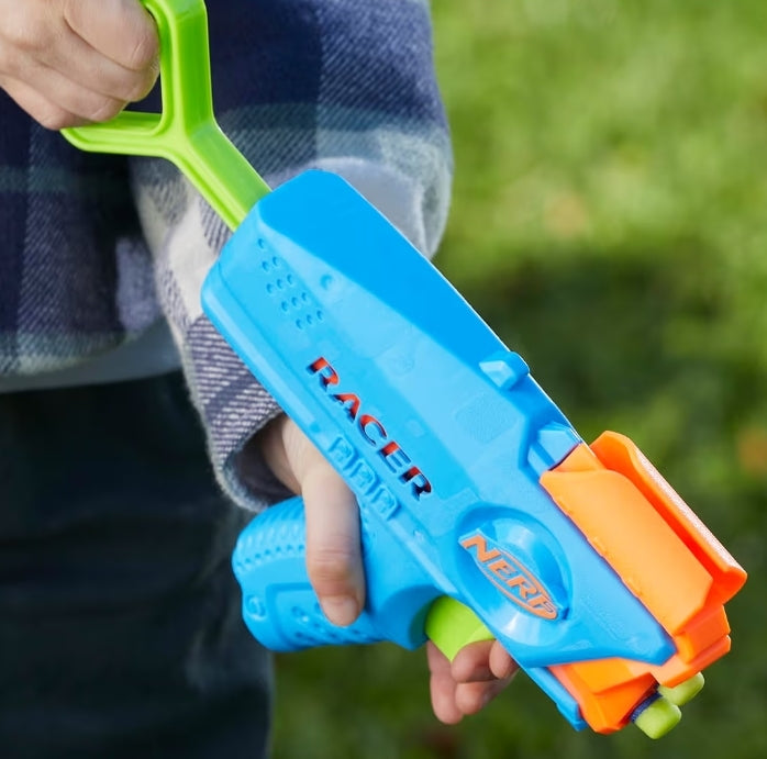 NERF Elite Junior Racer Easy Play Dart Blaster - 4 Elite Darts - Blaster Outdoor Toys (Kids- Ages 6+)